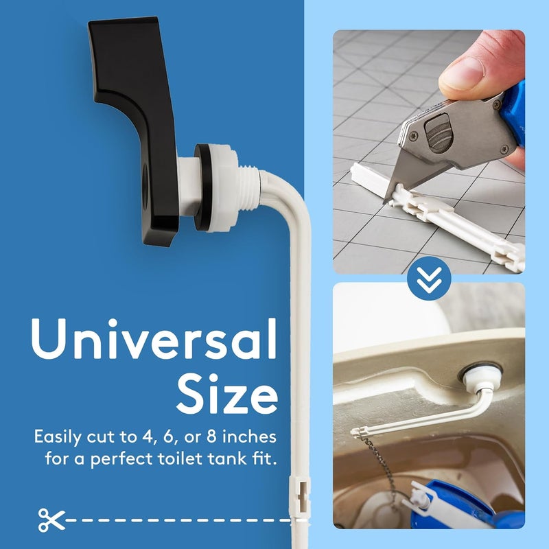 RAVINE Toilet Handle Replacement- American Standard Toilet Flush Handle with Elegant Design, Durable Toilet Flush Lever Front Mount - Easy to Install Toilet Bowl Handle Replacement (Black) - Image 5